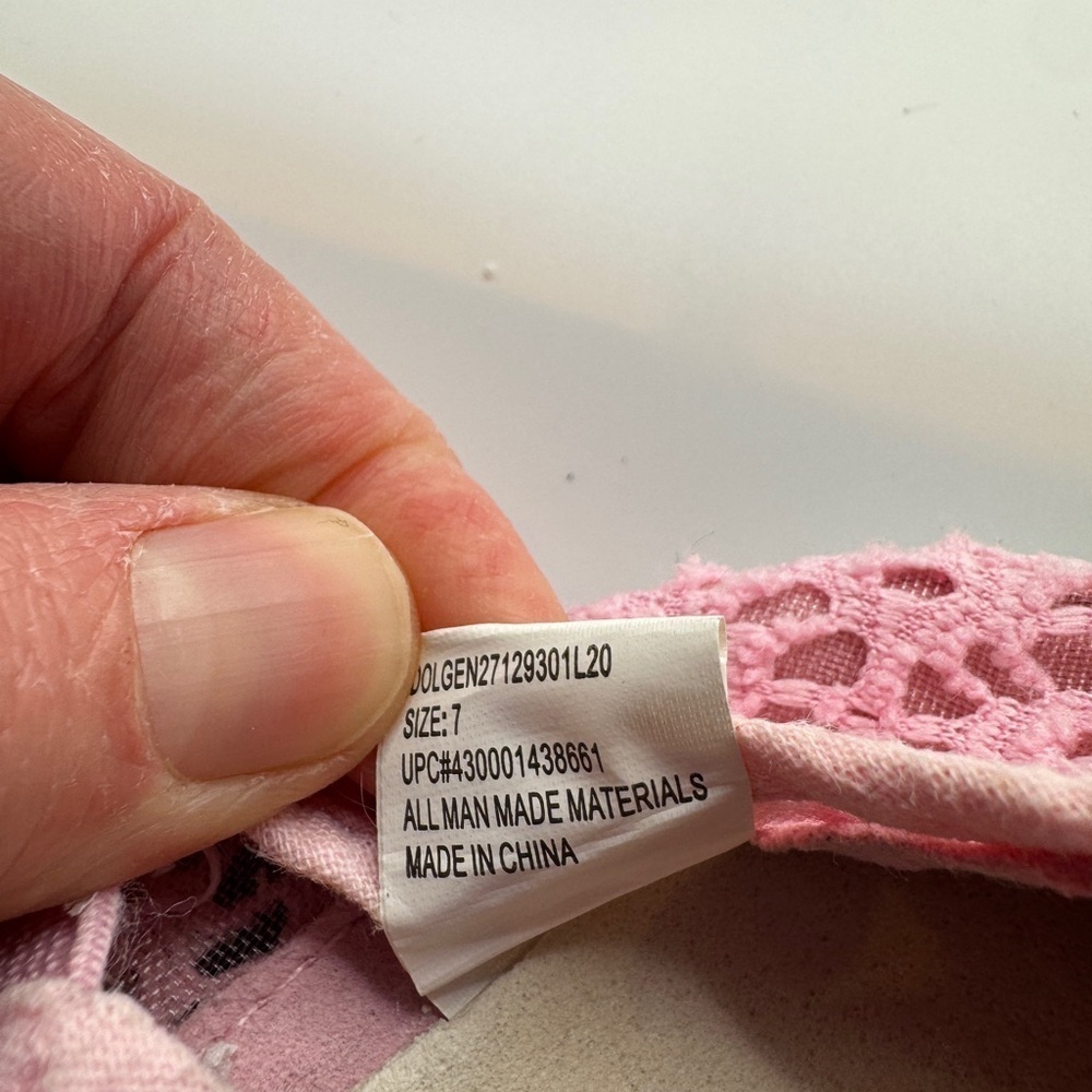 Girls Toddler Size 7 Pink Lace Sneakers - Picture 5 of 5